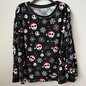 Nightmare Before Christmas Jack Skellington Santa Hat Fleece Pajama Top Size 3X